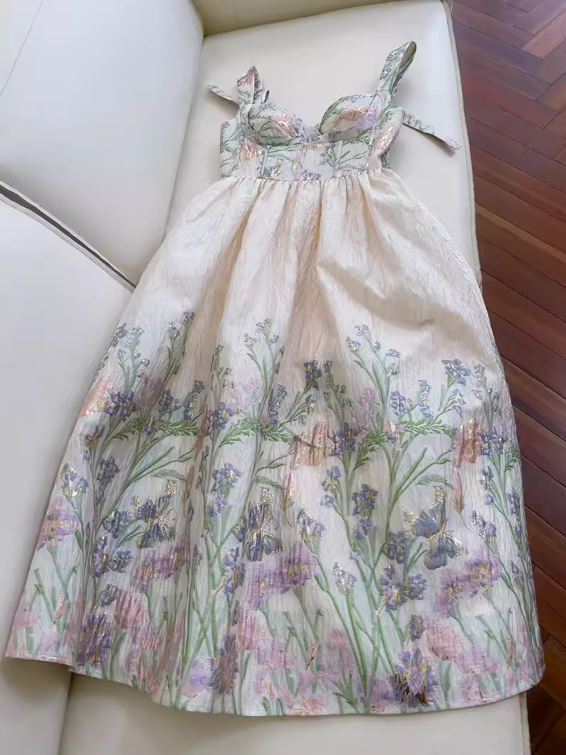 Fairytale A Line Straps Sleeveless Lace Prom Dress
