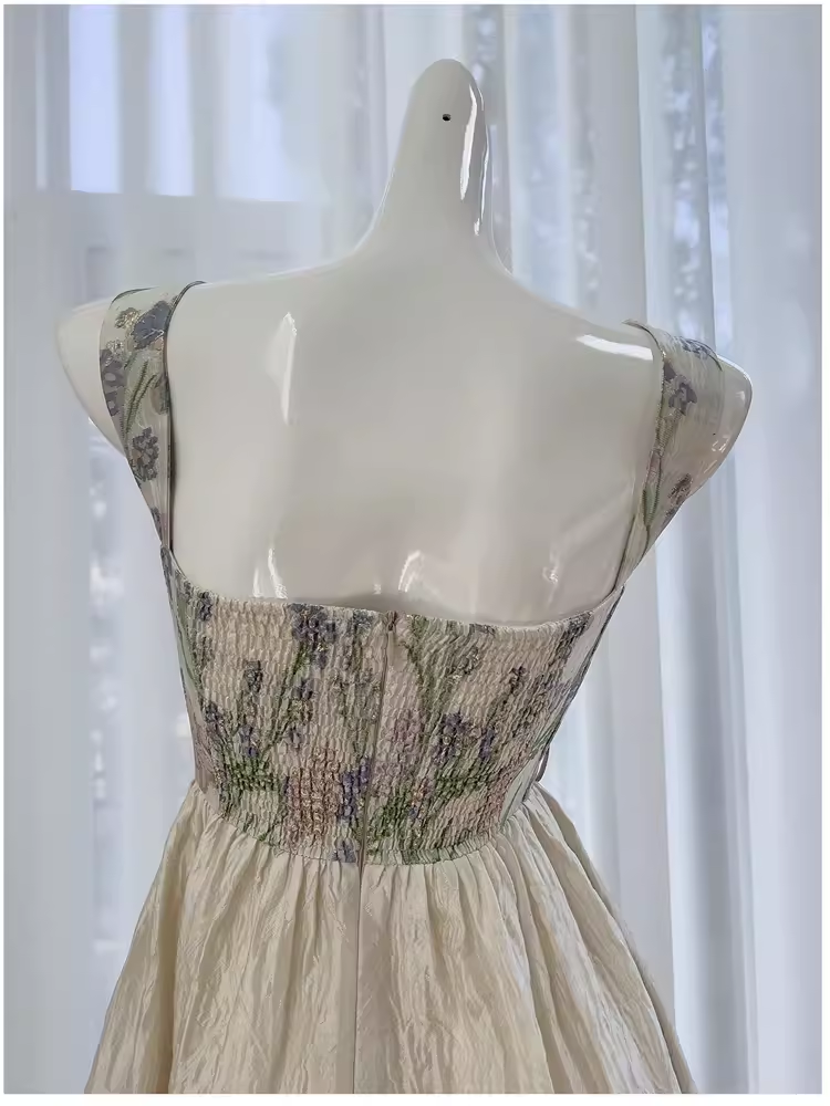 Fairytale A Line Straps Sleeveless Lace Prom Dress