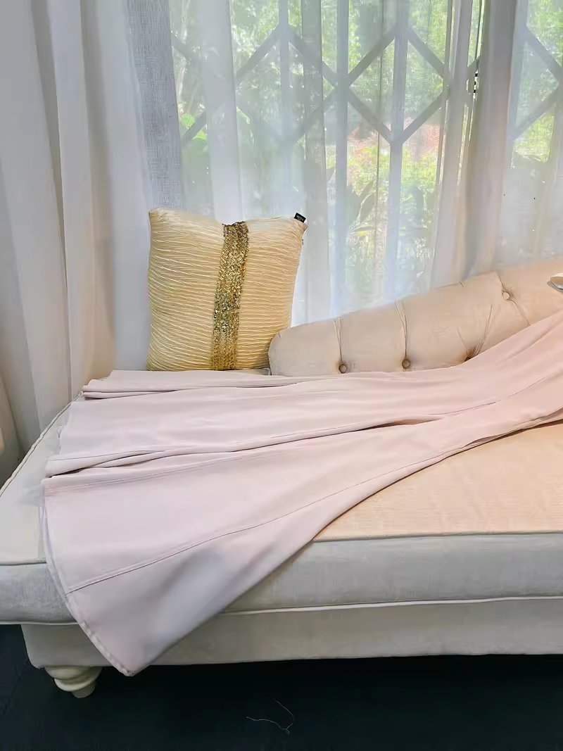 Simple A line Scoop Neckline Satin Pink Prom Dress