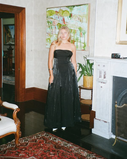 Unique Black Strapless A Line Prom Dress Formal Evening Dress