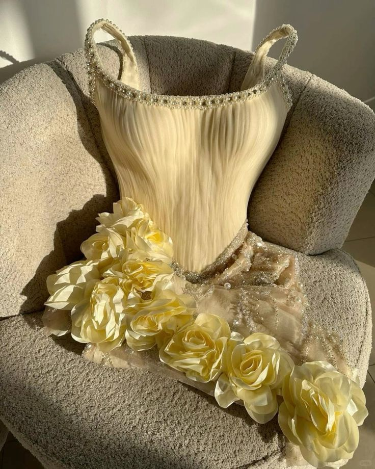 Classy Yellow 3D Flowers Short Birthday Dress Homecoming Dress Cocktail Dress