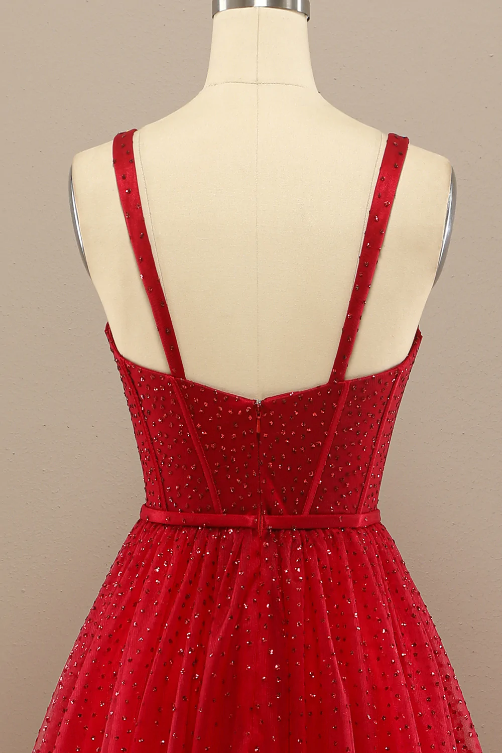 Beautiful Red Sweetheart Prom Dress with Beading