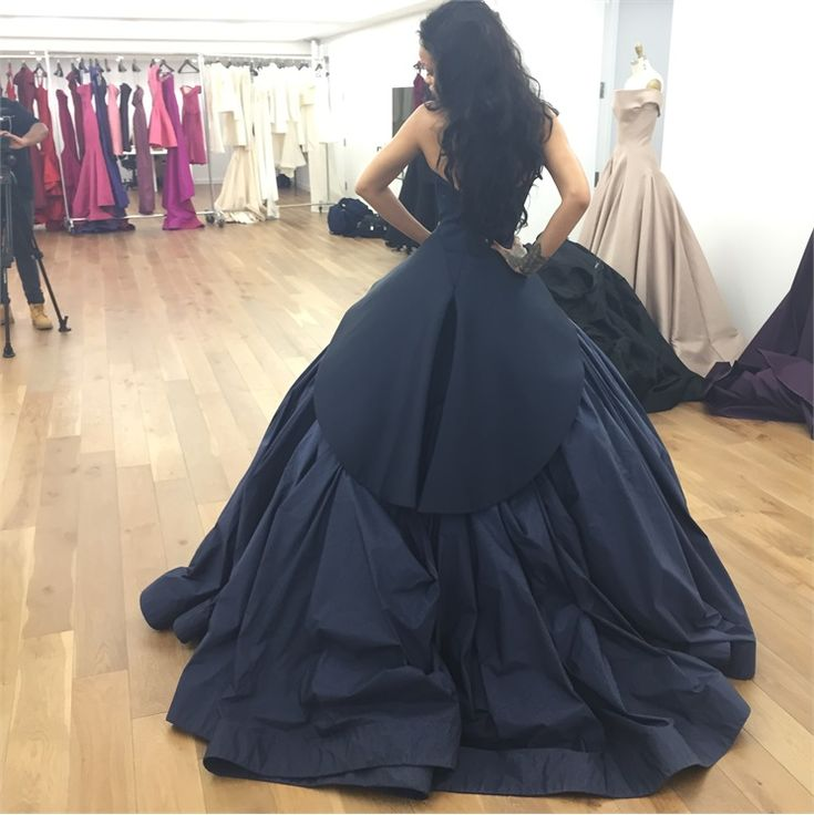Navy Blue Satin Pleated Prom Dress A Line Birthday Ball Gown