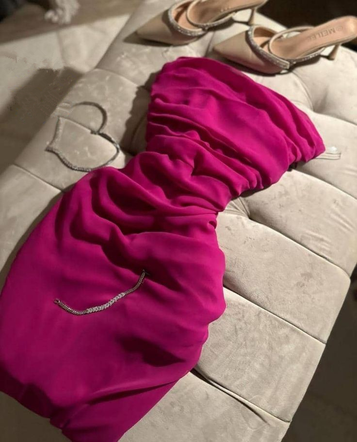 Sexy Hot Pink Chiffon Bodycon Homecoming Dress Cocktail Dress
