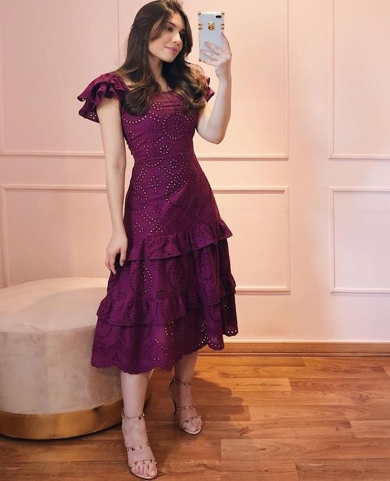 Vintage Midi-length Prom Dress,Short Prom Dress