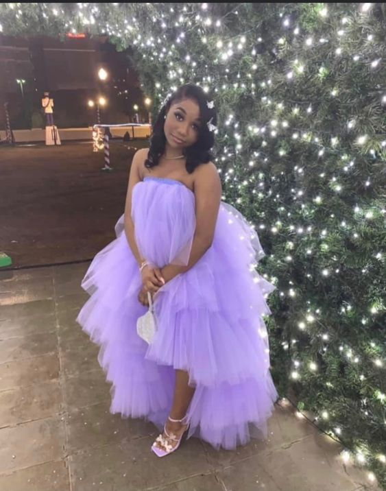 Purple A-line Tulle Party Dress,21th Birthday Dress