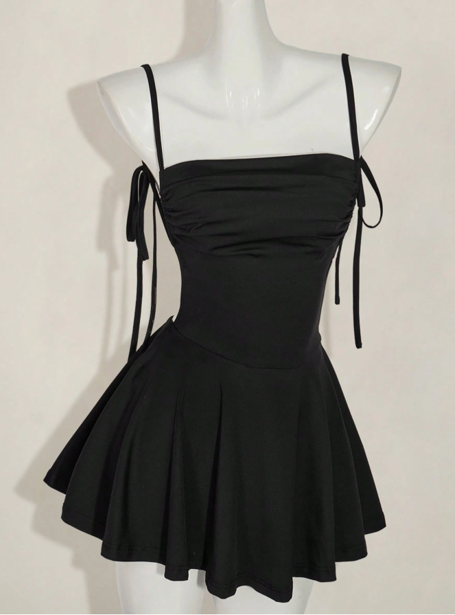 Sexy Spaghetti Straps Black Backless Cocktail Dress Short Homecoming Dress