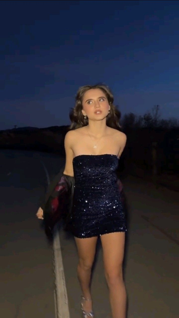 Sparkly Navy Blue Strapless Sequin Sheath Cocktail Dress Formal Graduation Homecoming Dress