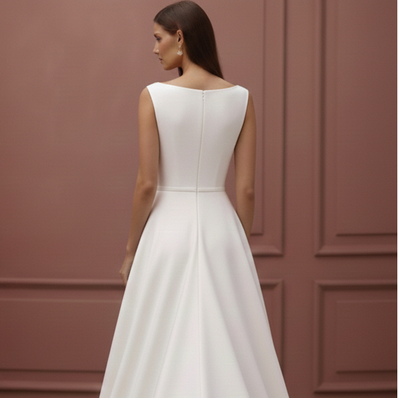 Casual White Wedding Dress Simple Long Floor Length Sundress