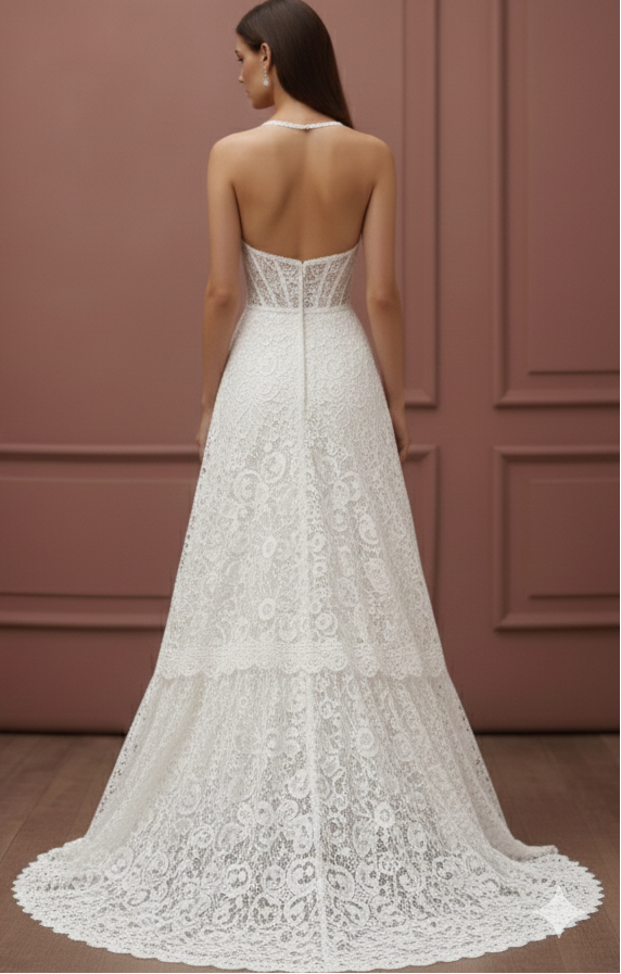 Crochet Wedding Dress Handcrafted Long Boho Beach Gown