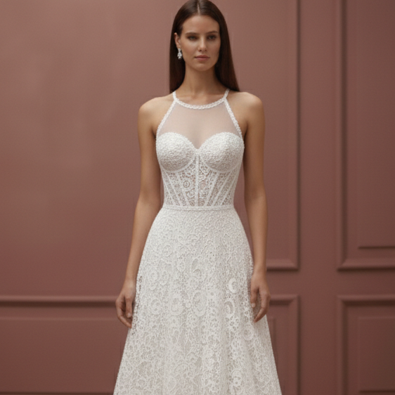 Crochet Wedding Dress Handcrafted Long Boho Beach Gown