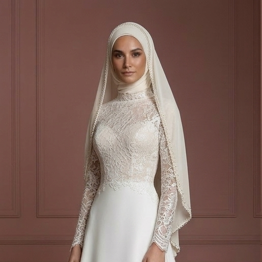 Custom Made Hijab Wedding Dress Tailored Bridal Muslim