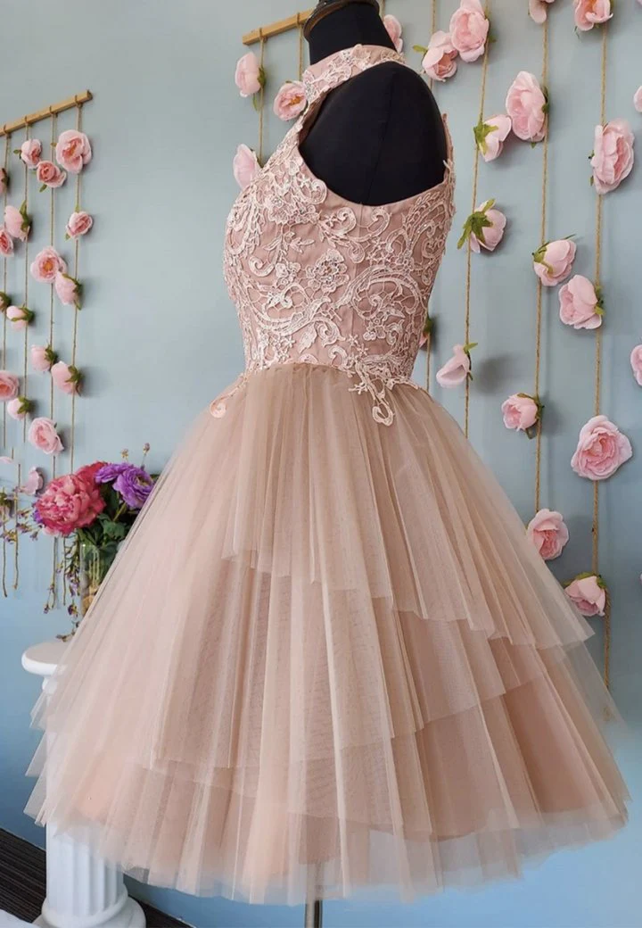 Cute lace short prom dress homecoming dress