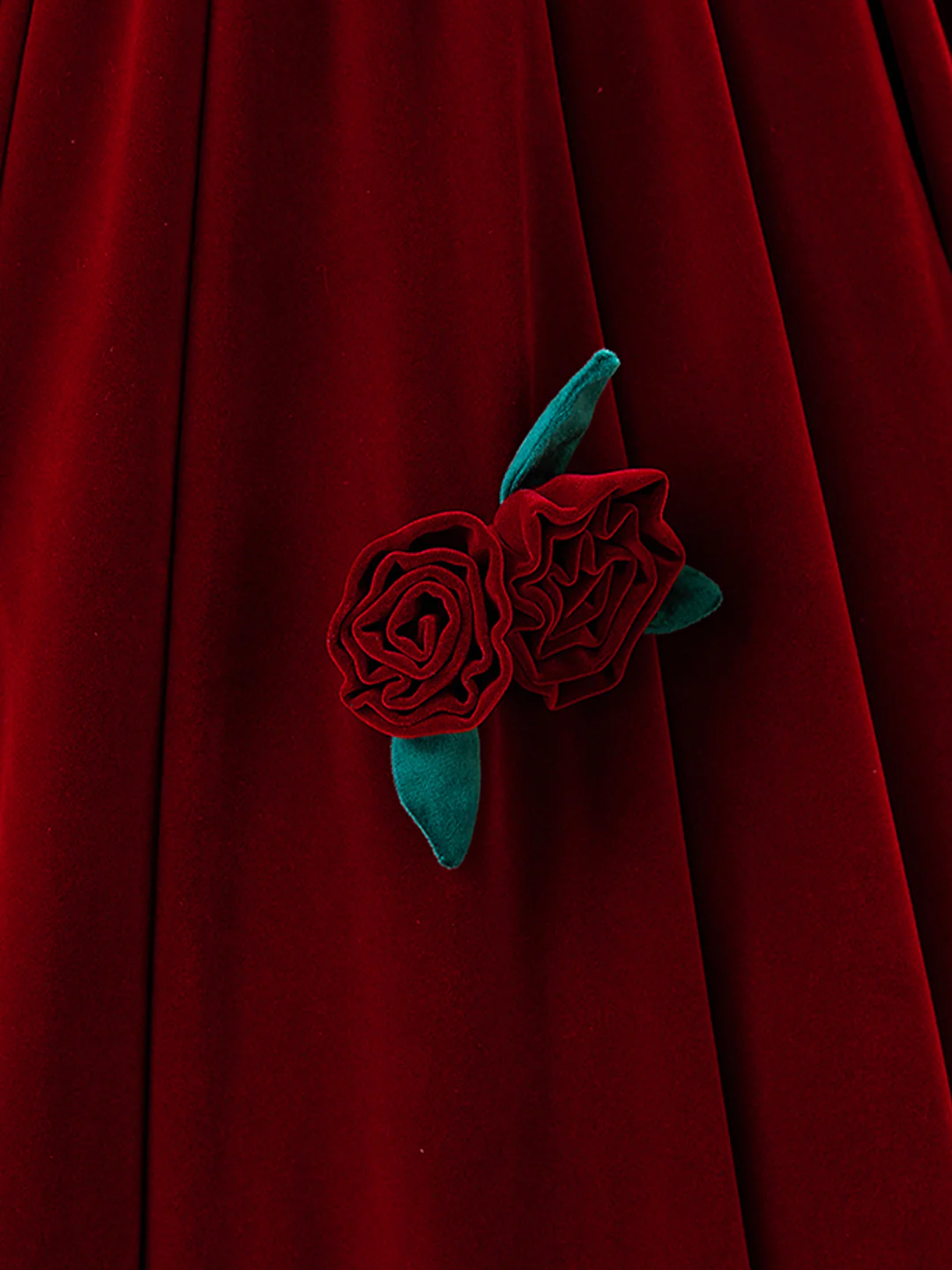 Charming Red Velvet A Line Rose Flowers Ball Gown Sweet 16 Dress Quinceanera Dress