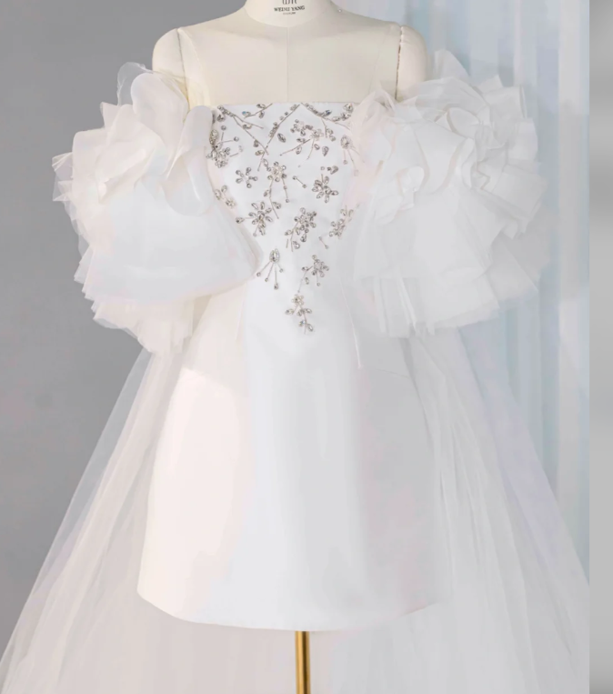 Classy Strapless White A Line Homecoming Dress Mini Party Dress