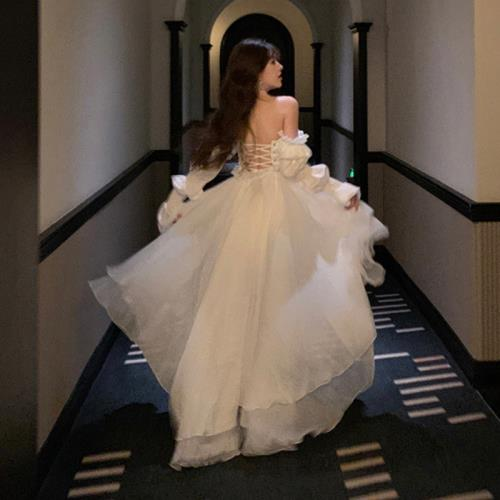 White Tea Break Dress, Tulle Prom Dress Fairy Dress For Women, Victorian Dress, Graduation Dress