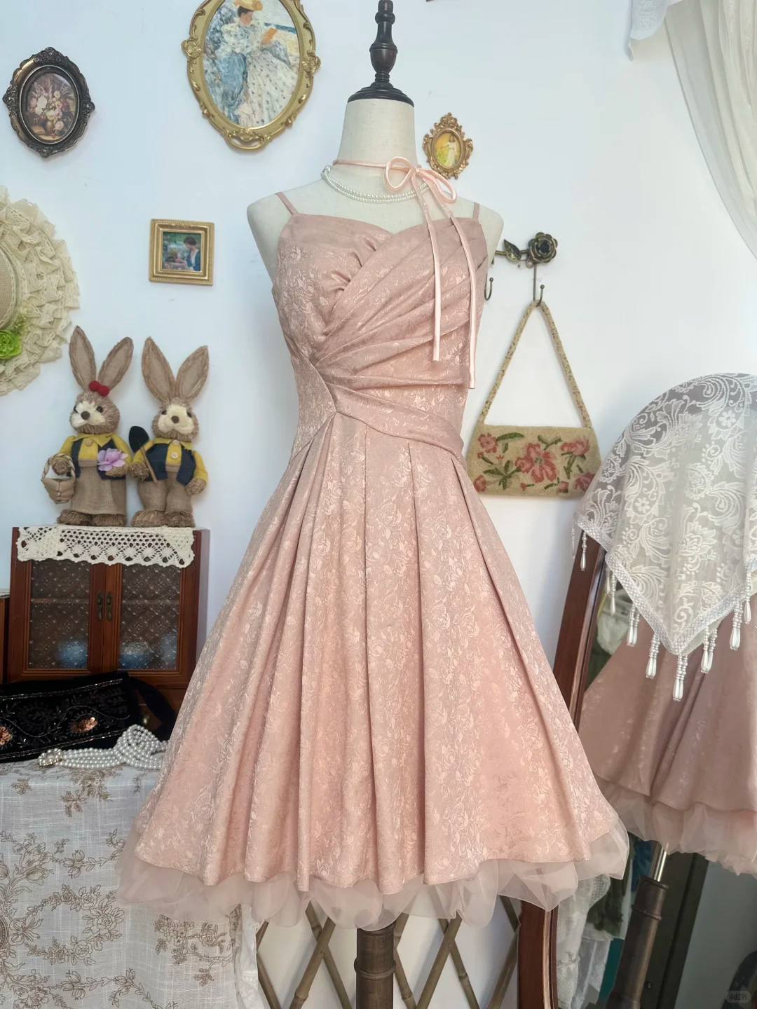 Pretty Spaghetti Straps Pink Satin Print Floral A Line Short Homecoming Dress Birthday Dress
