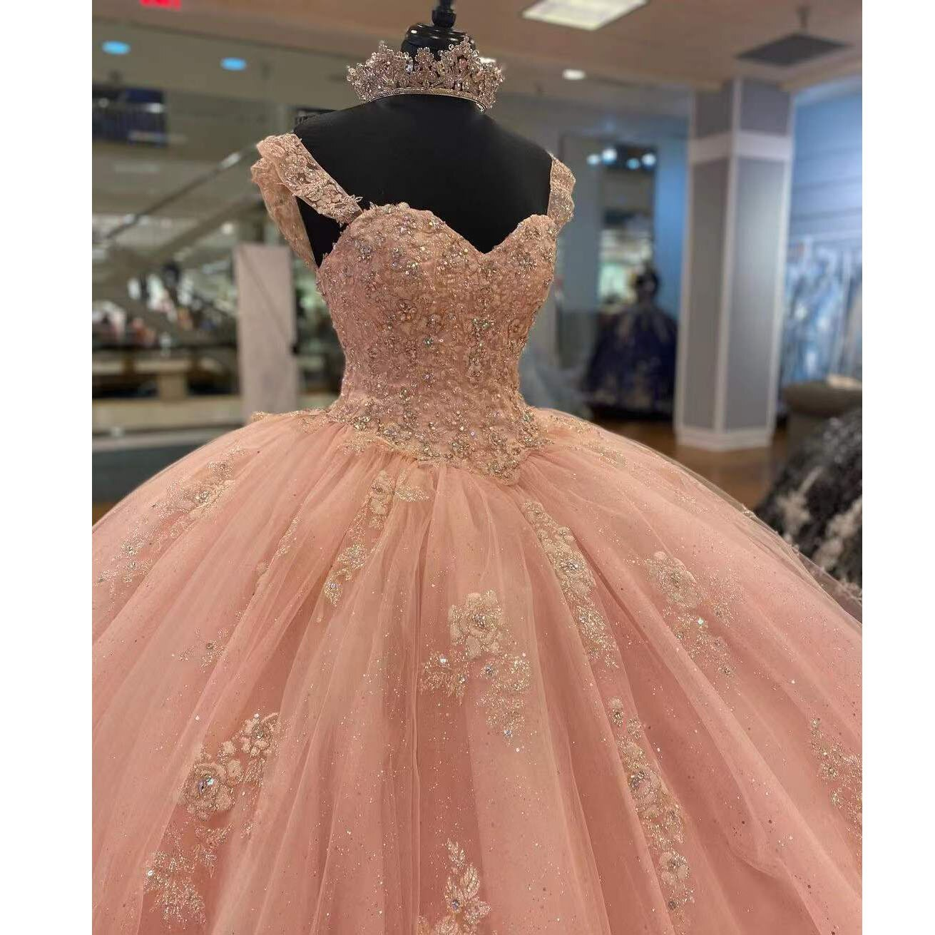 Sweetheart Quinceanera Dress Blush Pink Beaded Sweet 16 Party Dress Ball Gowns
