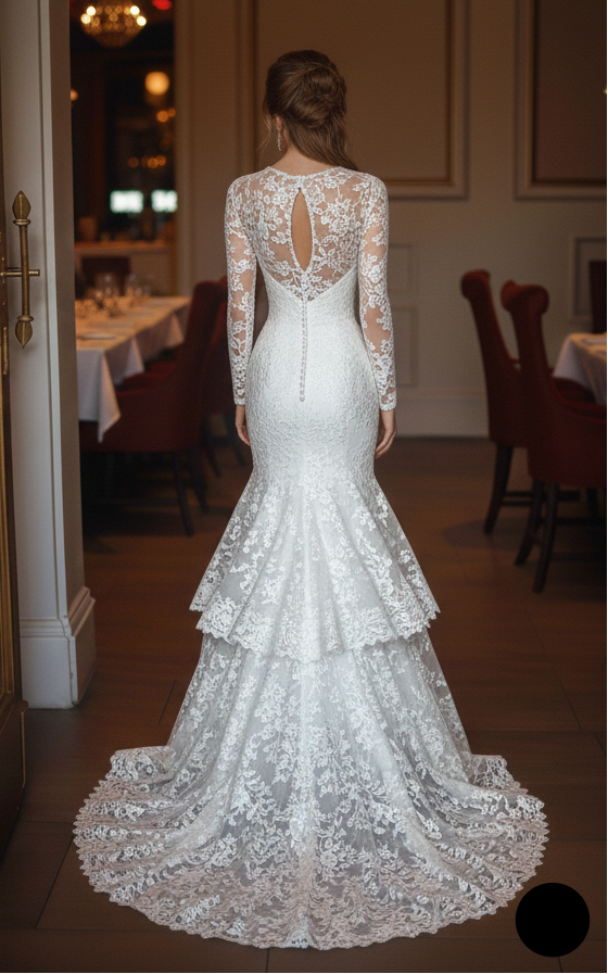 Designer Wedding Dress Boutique Silk Long Hand Stitched Luxury
