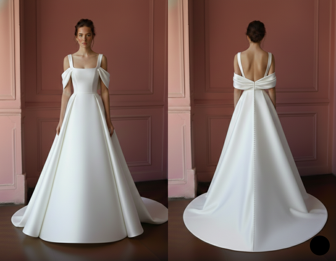 Draped Sleeve Wedding Dress Greek Long Style Chiffon Gown