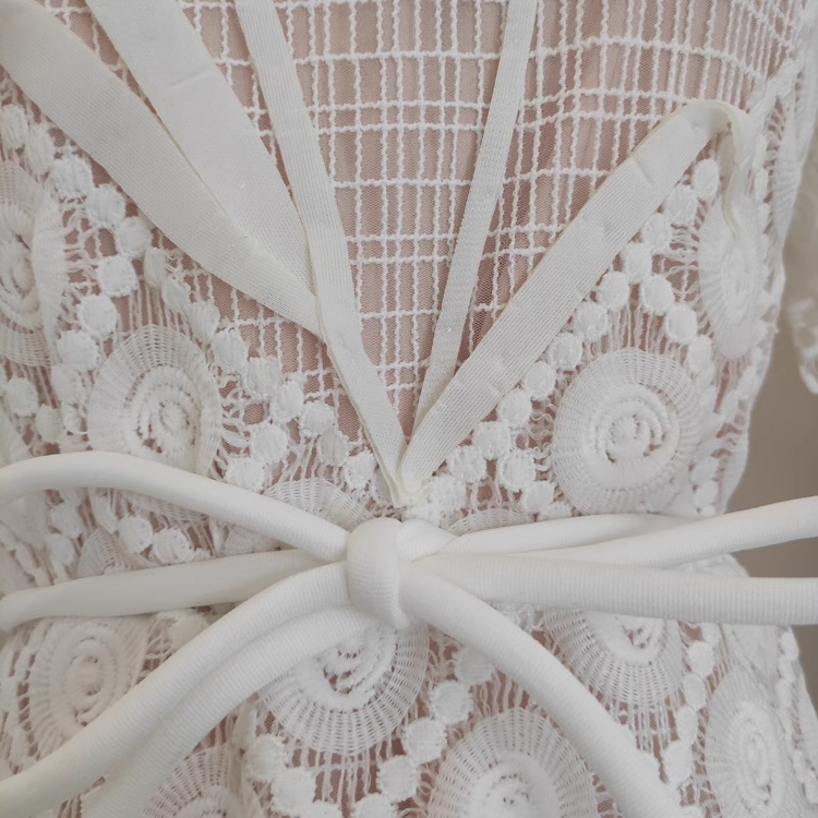 Cute A line Short Sleeves White Lace Party Dress Holiday Birthday Dresses For Women