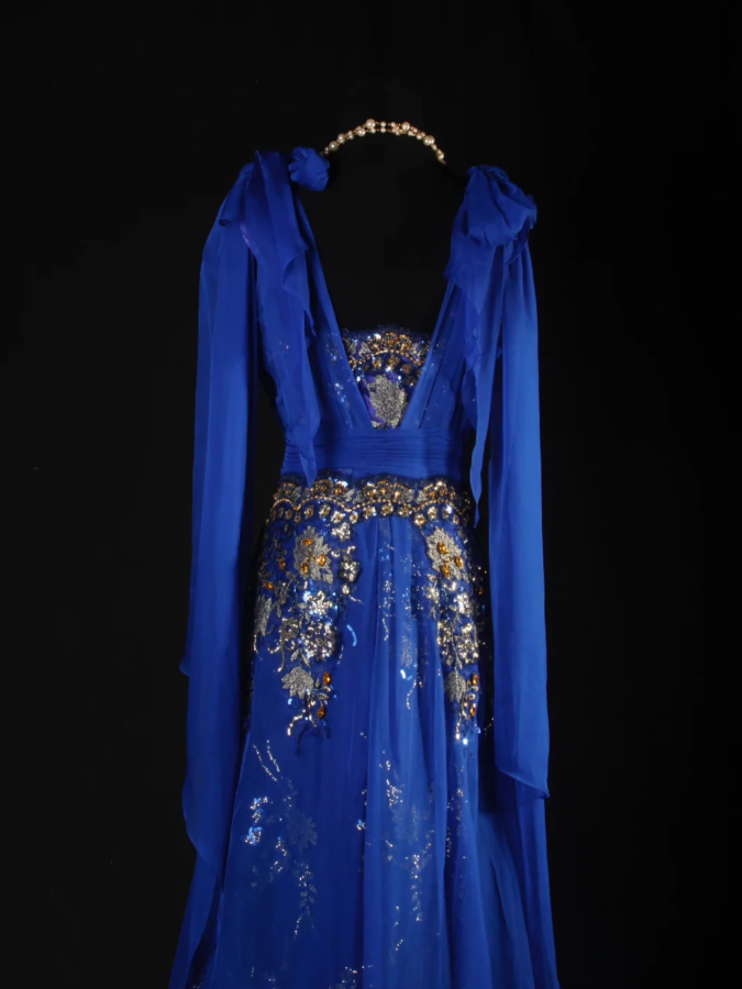 Chic Royal Blue Chiffon Sequin Beaded Mermaid Long Party Dress Birthday Dress
