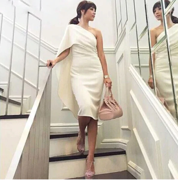 One shoulder Satin Cocktail Dresses Party Dress