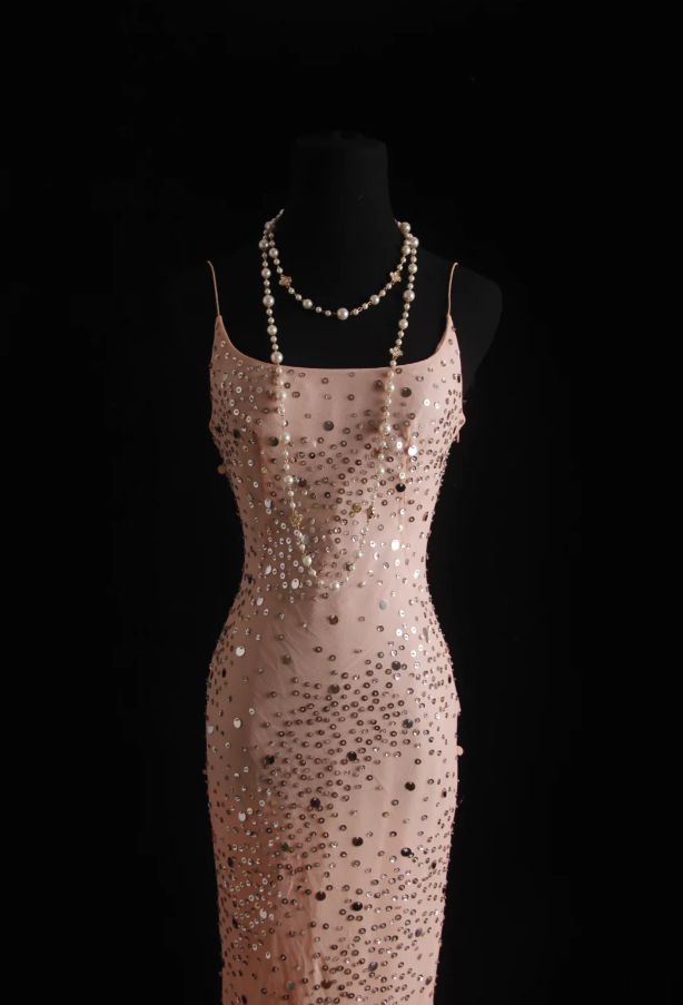 Sparkly Spaghetti Straps Pink Sequin Mermaid Long Party Dress Formal Birthday Prom Dress Evening Dress