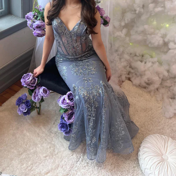 Charming V-Neck Mermaid Prom Dress,Fashion Evening Dress