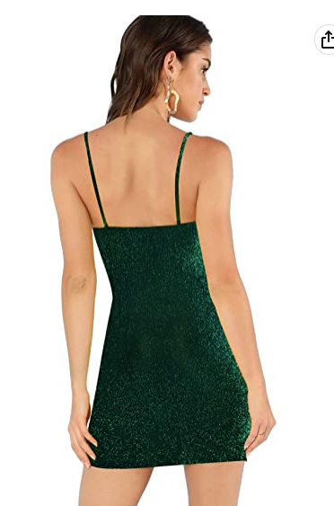 Women's Glitter V Neck Sleeveless Asymmetrical Wrap Bodycon Dress Party Dress