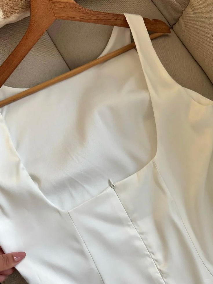 Simple Strapless White Satin Pleated Short Vacation Dress Formal Birthday Outfits