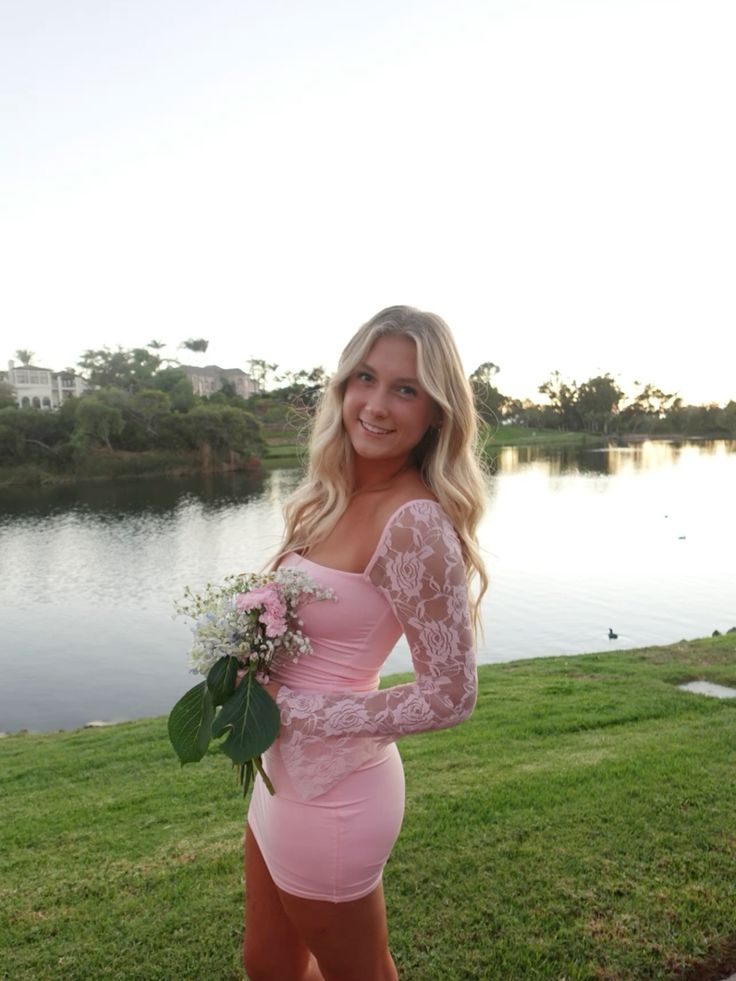 Cute Pink Satin Lace Sheath Cocktail Dress Short Prom Dress Homecoming Dress