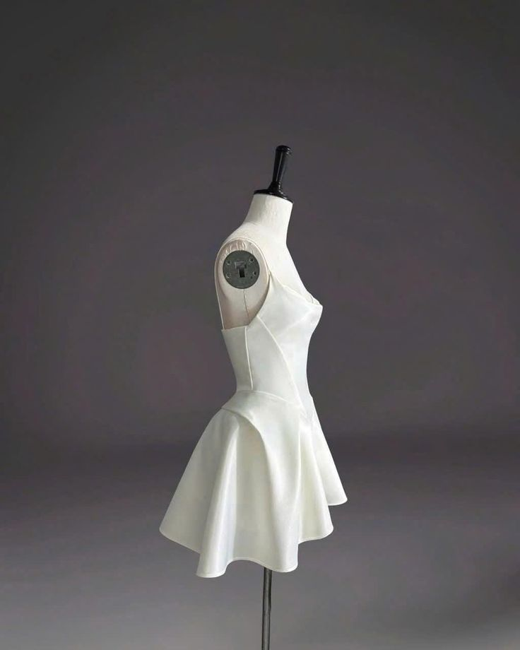 Simple Spaghetti Straps White Satin A Line Birthday Outfits Short Formal 7th Grade Homecoming Dress