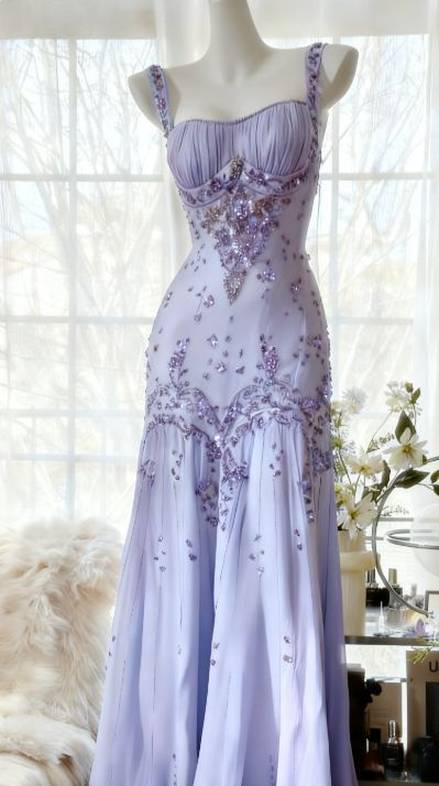 Chic Ivory Chiffon Beaded Mermaid Long Party Dress Evening Dresses