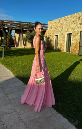 Sexy Deep V Neck Backless Evening Dress A Line Chiffon Party Prom Dress