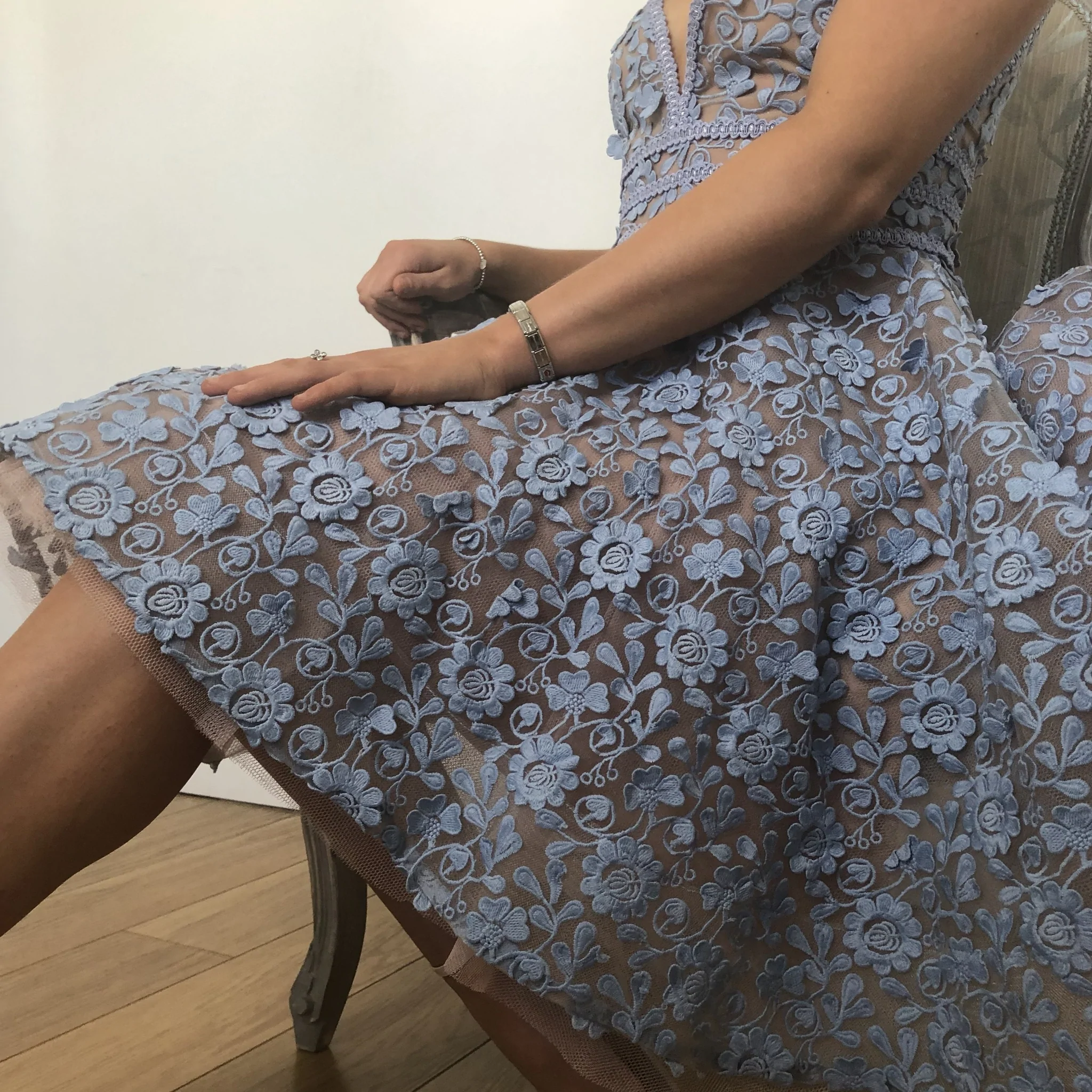 A-line V Neck Short Homecoming Dress With Lace Sleeveless Party Dress