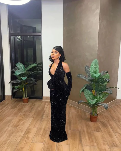 Mermaid Sequins Formal Prom Dress Long Evening Gown