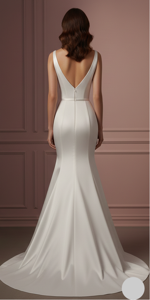 Fit and Flare Wedding Dress Plain Long Lace Romantic Gown