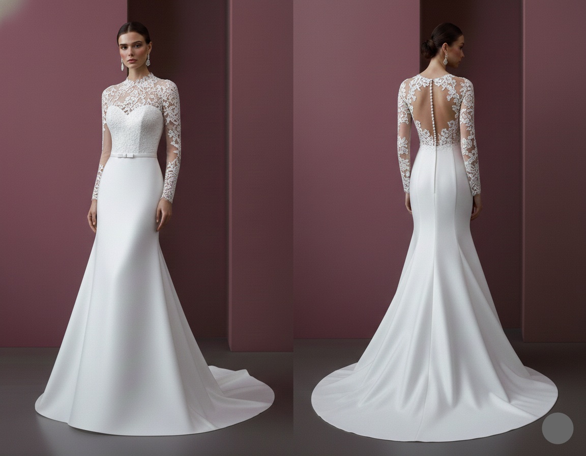 Fringe Wedding Dress Retro Classic Long Modest Style Bridal