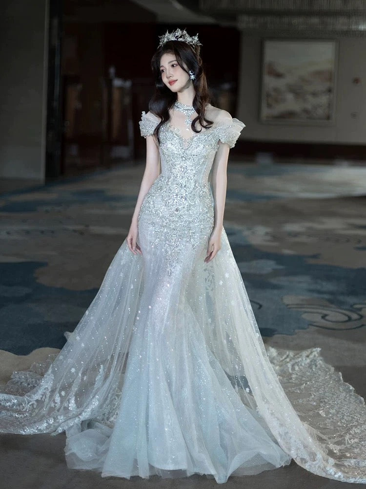Elegant Mermaid Strapless Long Prom Dress