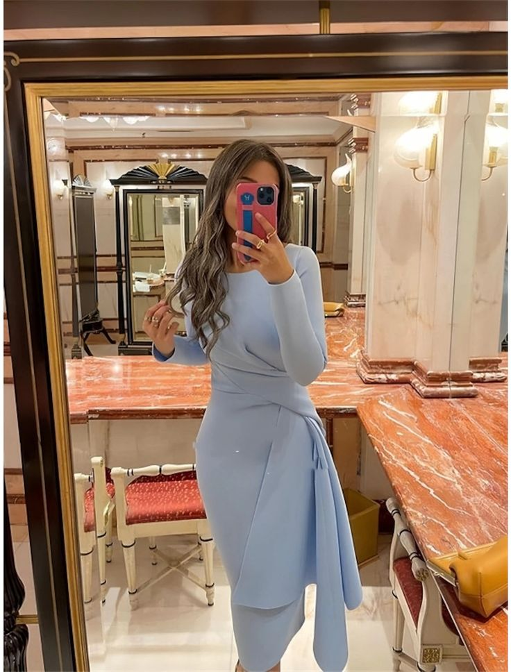 Sheath / Column Cocktail Dresses Elegant Midi-length Party Dress