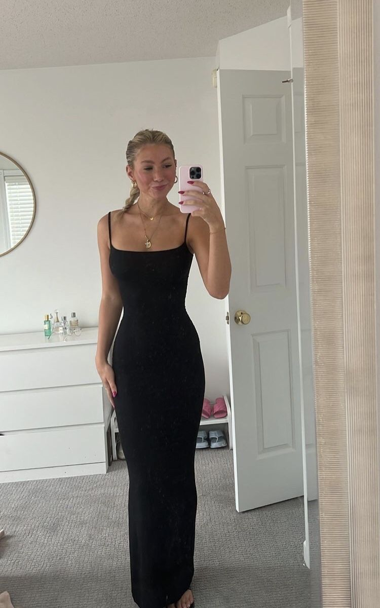 Sexy Black Spaghetti Straps Prom Dress,Black Party Dress