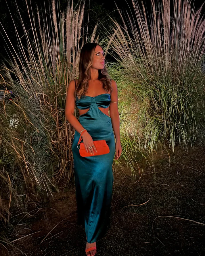 Vintage Green Sheath Side Slit Long Prom Dress Party Evening Dress