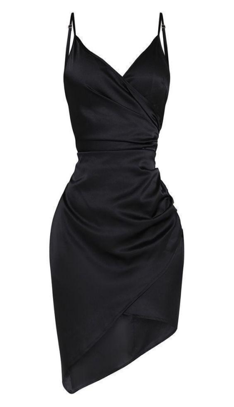 Spaghetti Straps Satin Short Homecoming Dress