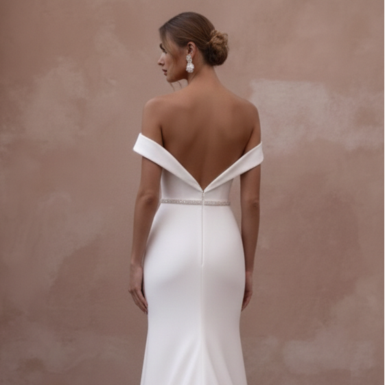 Backless Wedding Dress Elegant Open Back Bridal Gown
