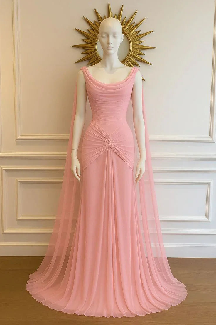 Beautiful Red Chiffon Mermaid Evening Dress