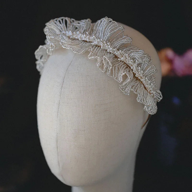 Handmade Vintage Headpiece Headdress Women Headbands Hairbands For Brides Headwear Crown Wedding Hair Accessories Bridal Jewelry