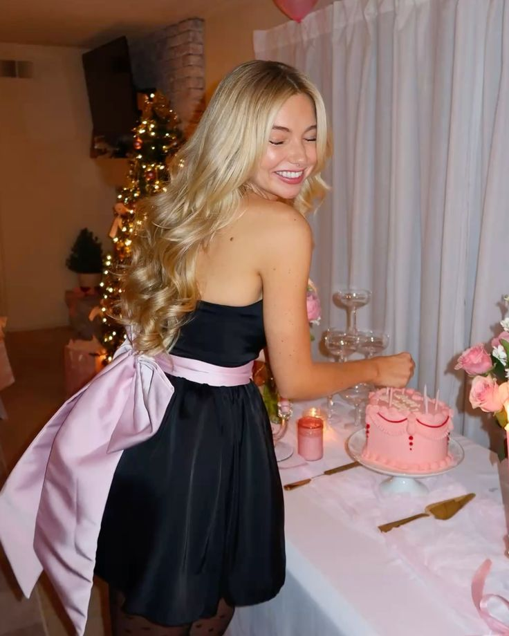 Cute Strapless Black Satin A Line Formal 20th Birthday Dress Short Homecoming Dress With Bow