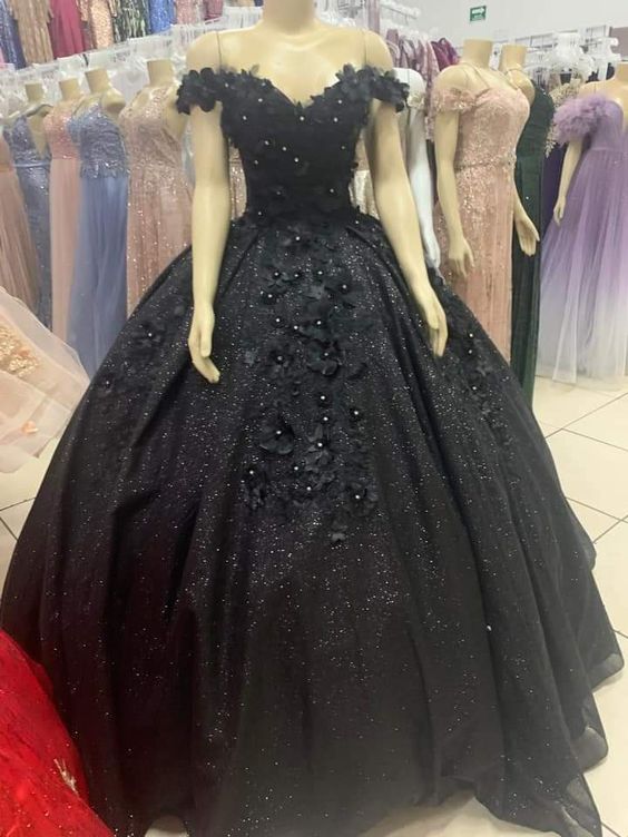 Off The Shoulder Ball Gown Green Sweet 16 Dress