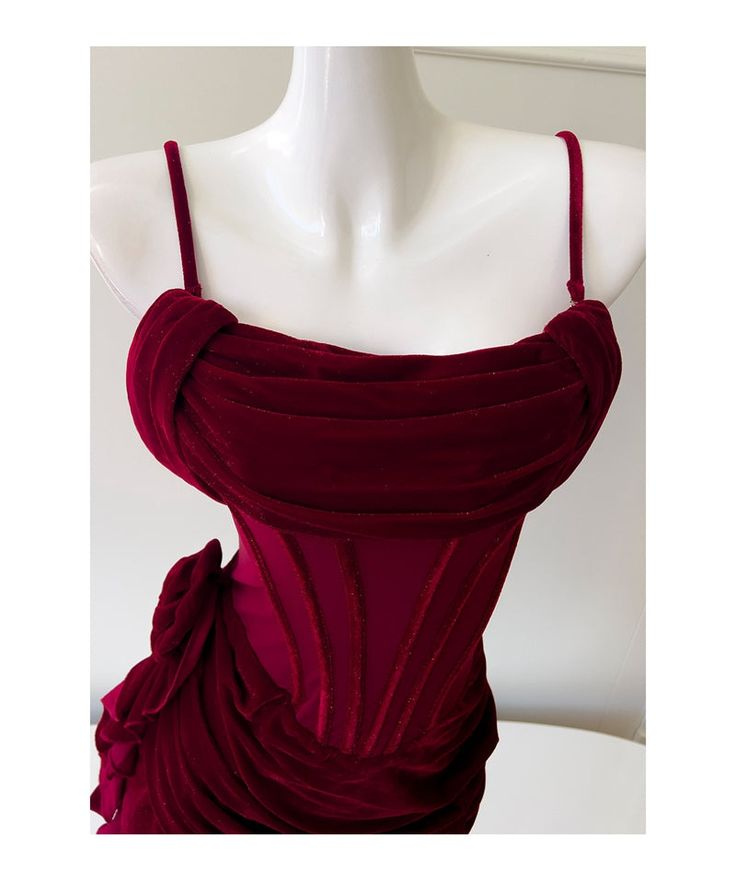 Pretty Spaghetti Straps Burgundy Sheath Short Homecoming Dresses Cocktail Dress